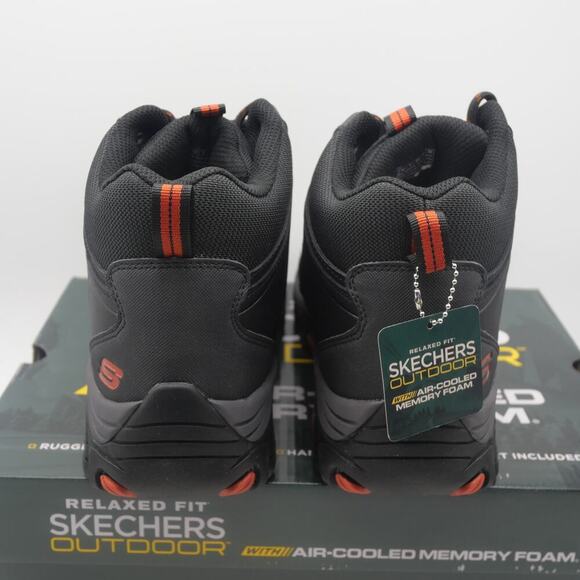 NEW Skechers Outdoor Pine Trail Gotera Hiking Boots Men's 10 Black Leather - Picture 4 of 12